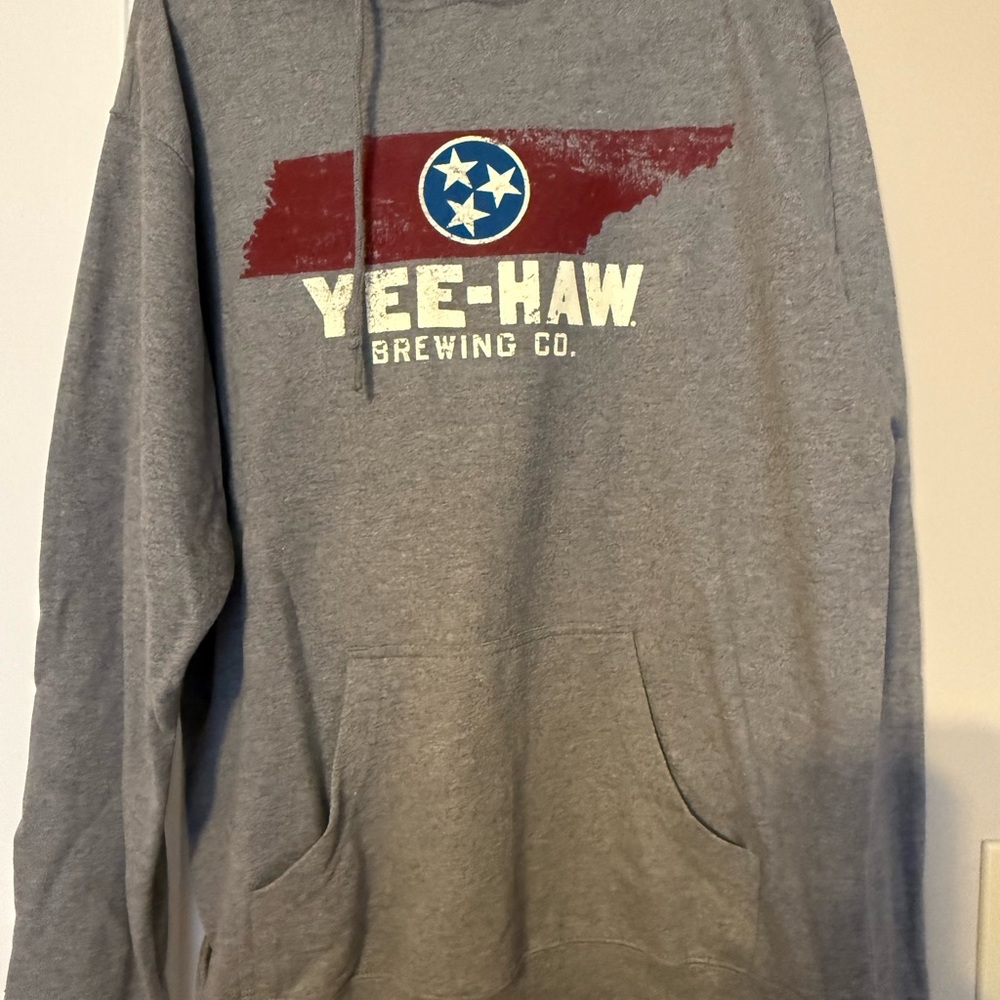 Dell Gray Hoodie with Red and Blue Graphic